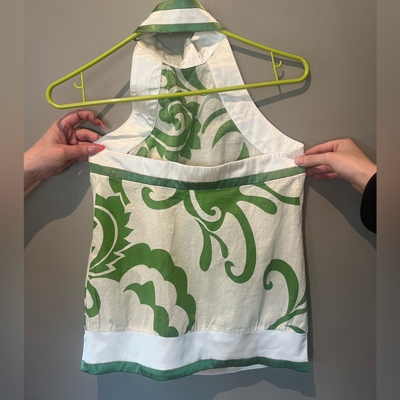 Rare! Vtg Sleeveless high Collar top with satin accents - Picture 4 of 8